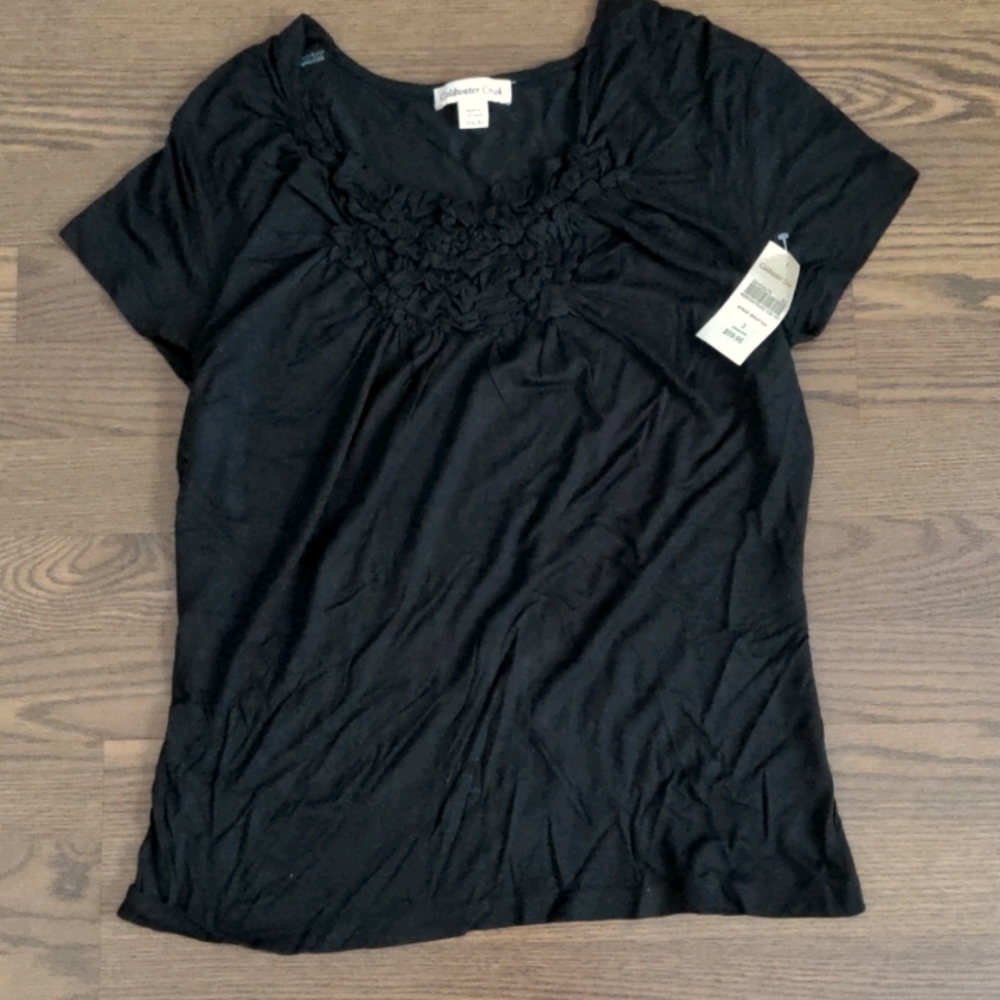 Coldwater Creek NWT  Black Summer Weight   top small
